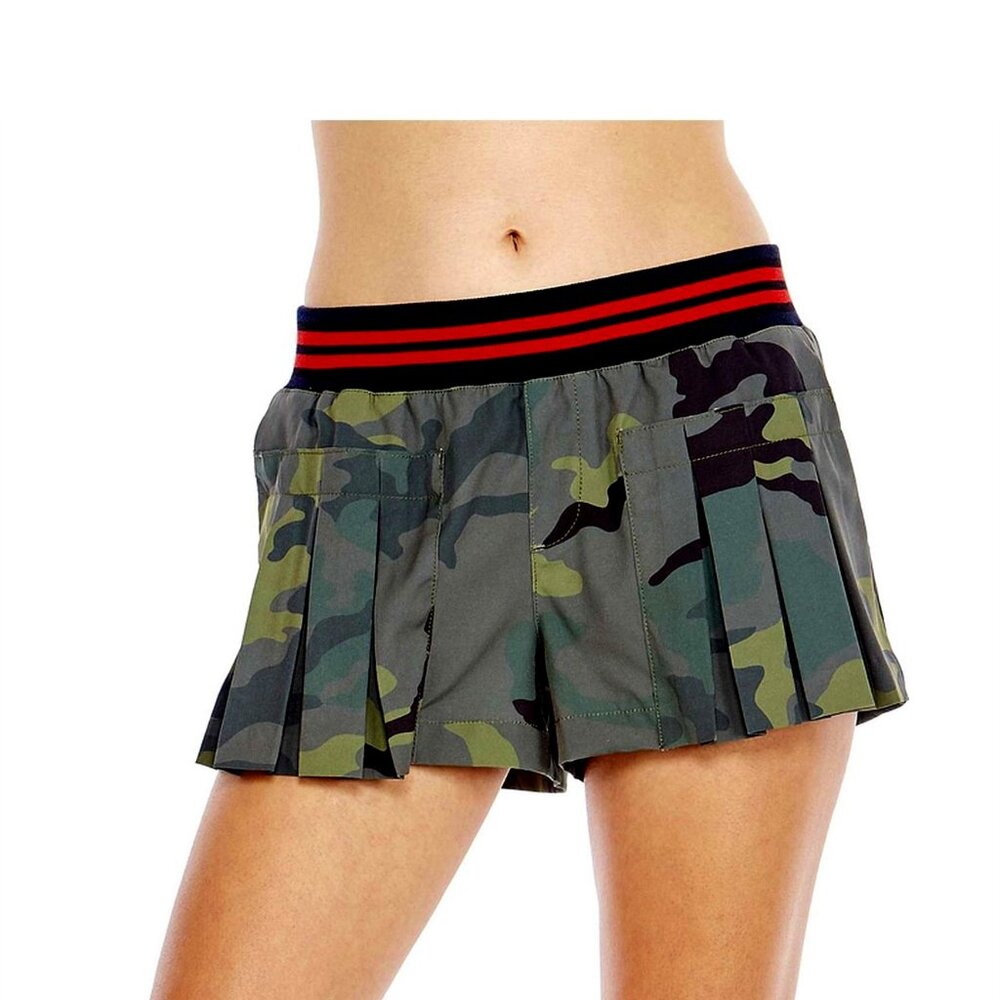 The Upside Camo Agassi Pleated Panel Shorts Green Size 8 EUC